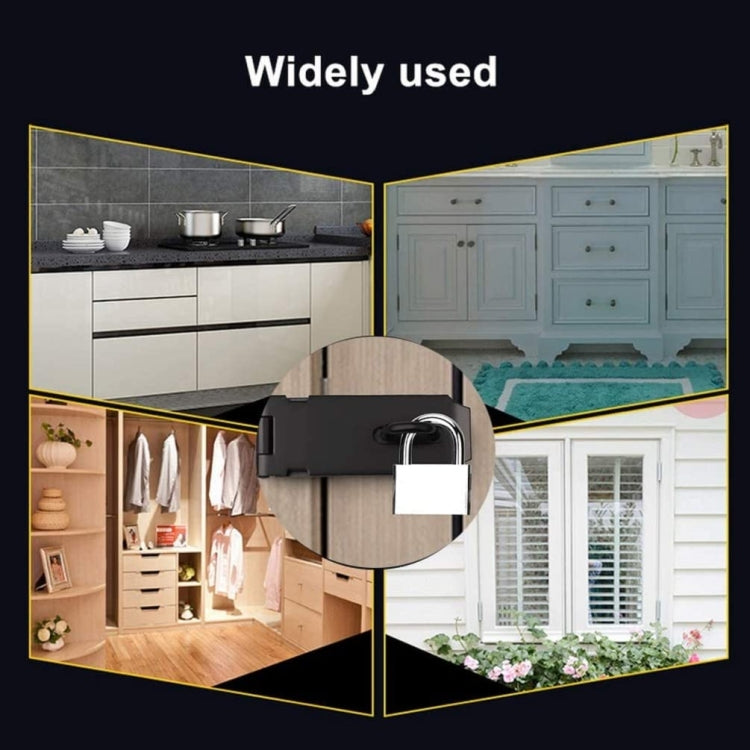 5 inch Buckle 201 Stainless Steel Waterproof Lock Cabinet Door Hanging Lock Tool by bashfashion