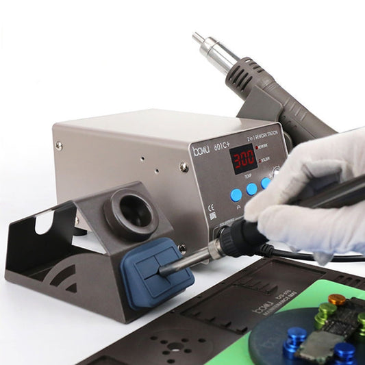 BAKU BA-601C+ Digital Display 2-In-1 Electric Soldering Iron Heat Exchanger Mobile Phone Maintenance Desoldering EU Plug 220V by BAKU