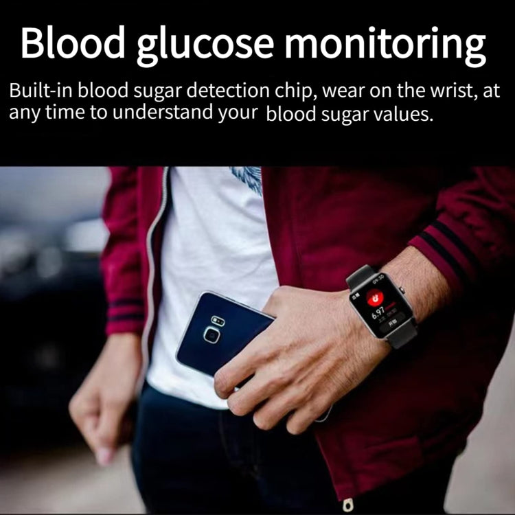 Aluminum Voice Assistant Music Blood Glucose Watch(Black) by bashfashion