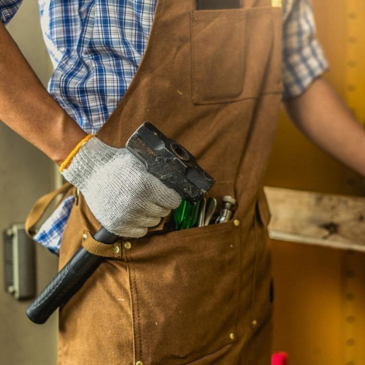 Heavy Canvas Carpentry Electrician Garden Workwear Apron(Black) by bashfashion