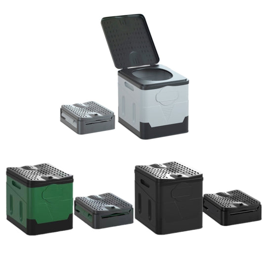 Car Folding Portable Toilet Outdoor Emergency Mobile Toilet(Dark Grey) by bashfashion