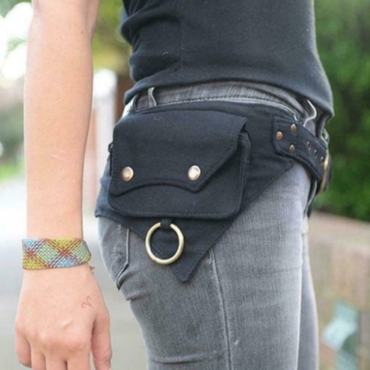 Women Waist Bag Outdoor Sporting Travelling Hip-Hop Belt Bag(Black) by bashfashion