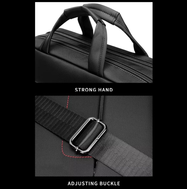 Business Briefcase Multifunctional Waterproof Laptop Messenger Bag(Black) by bashfashion