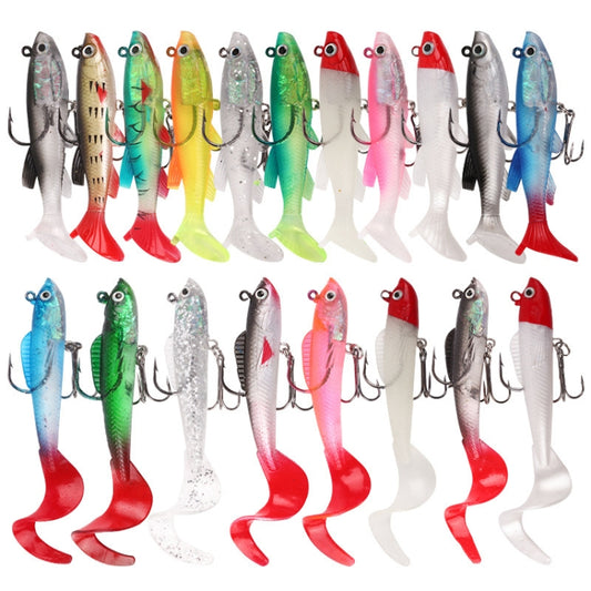 5pcs Roadrunner Soft Lures Leadheads Luminous Lures(Blue Reel Tail) by bashfashion