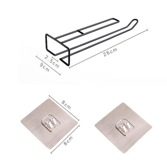 Iron Red Wine Glass Storage Rack Nail Free Upside Down Glass Rack by bashfashion