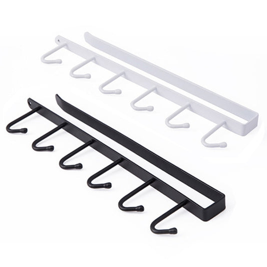 6 Even Iron Hook Hanging Cup Holder Cabinet Storage Hanger(Black) by bashfashion