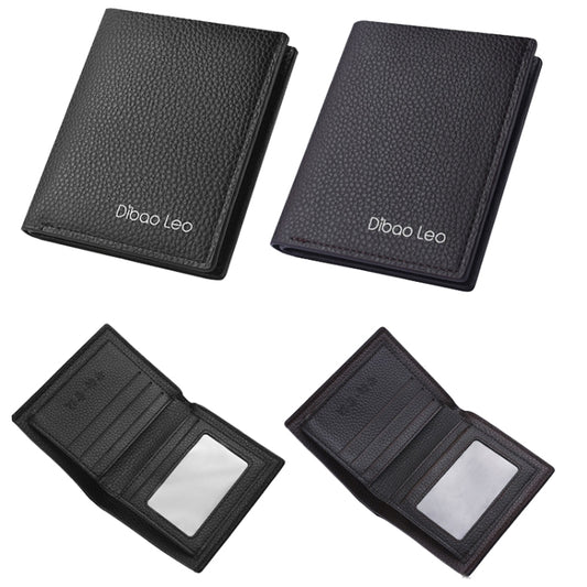 DEABOLAR Men PU Leather Short Wallet Zipper Coin Purse Card Holder(Brown Vertical) by DEABOLAR