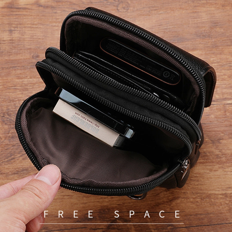 DEABOLAR Men Waist Bag Vertical Waist Belt Hanging Bag Outdoor Sports Mini Mobile Phone Bag(Black Double Layer)) by DEABOLAR