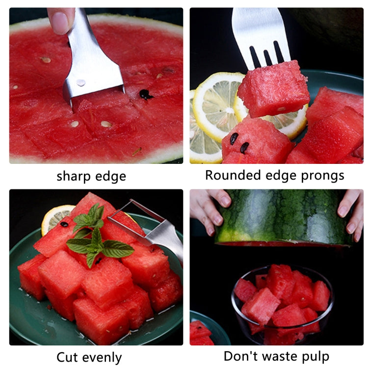 2 In 1 Watermelon Fork Slicer Stainless Steel Kitchen Fruit Cutter by bashfashion