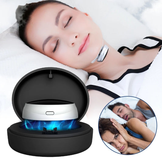 Smart Anti-snoring Device TENS Double Pulse Sound Wave Induction Sleep Snoring Breathing Corrector(Black) by bashfashion