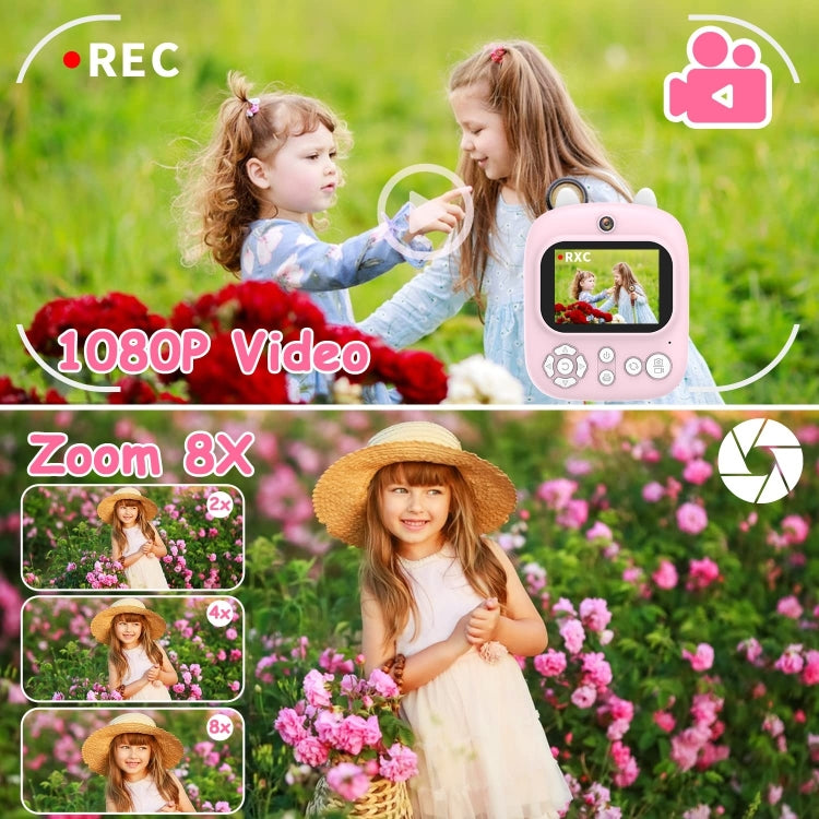 1200W Pixel 2.4 Inch Display Children Print Instant Camera Standard Pink by bashfashion