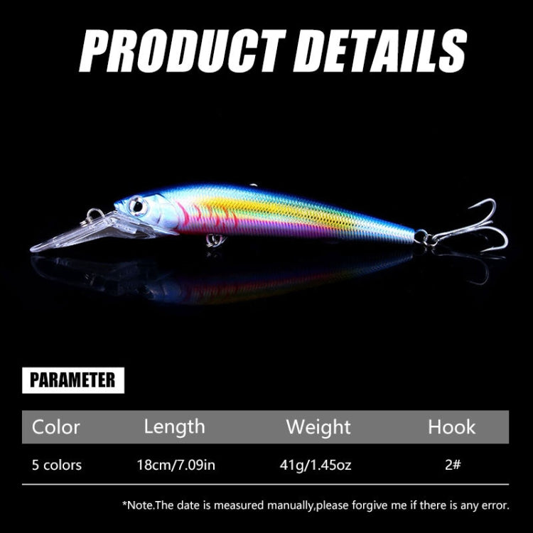 HENGJIA 18cm 41g Sinking Floating Minnow Fishing Lure Long Tongue Lure Bait(3) by HENGJIA/