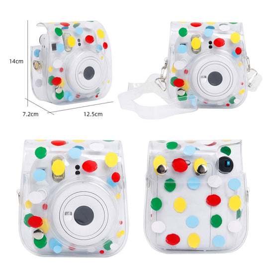 For Fujifilm Instax Mini 12 / 11 Transparent Digital Camera Case(Color Wave Dot) by bashfashion