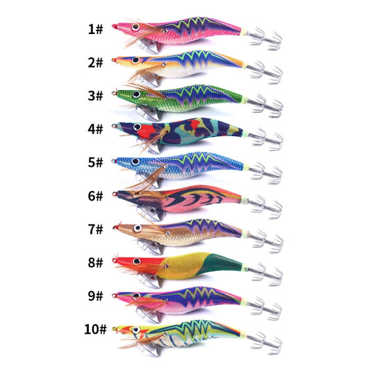 HENGJIA 14cm 20g Night Light Wood Shrimp Fake Bait Squid Hook Luya Bait, Color: 6 by HENGJIA
