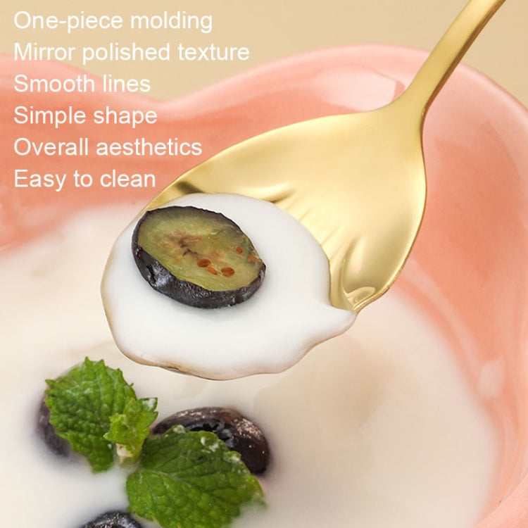 Stainless Steel Water Droplet Shell Spoon Ice Cream Spoon Coffee Mixing Spoon, Color: Gold by bashfashion