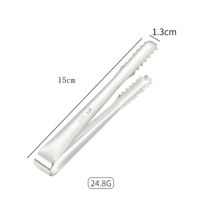 With Teeth Non-Slip Stainless Steel Ice Clip Mirror Polishing Coffee Square Sugar Clip, Color: Stainless Steel Color by bashfashion