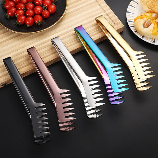Titanium Plated Stainless Steel Spaghetti Clip Restaurant Food Clamps, Color: Colorful by bashfashion