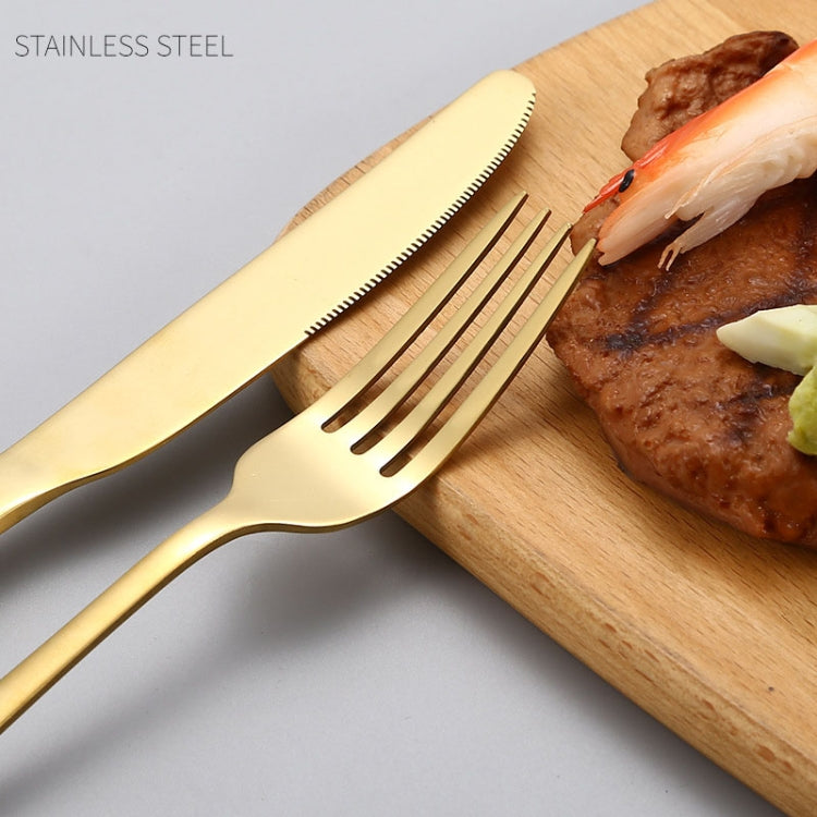 24pcs/set Boxed Stainless Steel Cutlery Knife, Fork and Spoon Cutlery Set, Specification: Silver by bashfashion