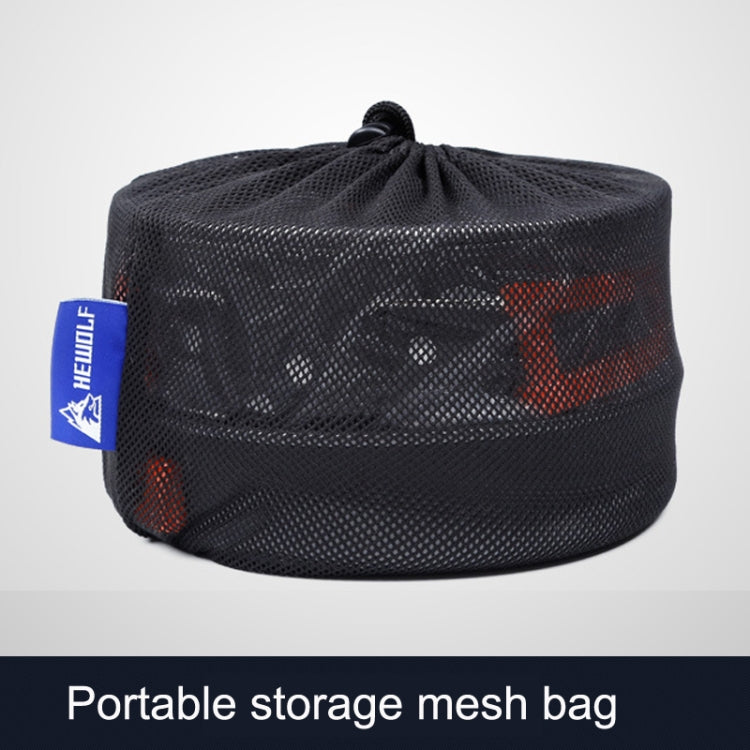 Hewolf HW-K1501 4-5 People Outdoor Aluminum Stove Portable Storage Camping Set(Black) by Hewolf