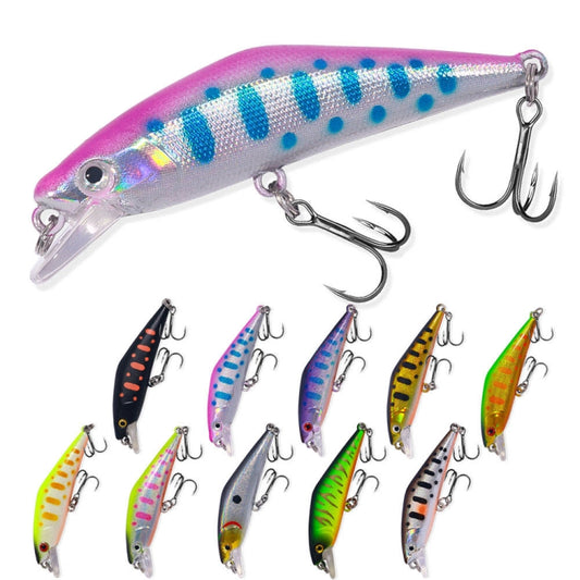 HENGJIA 5.7cm 3.4g Microbe Road Lures Slow Sinking Minnow Fake Bait, Color: 1 by HENGJIA