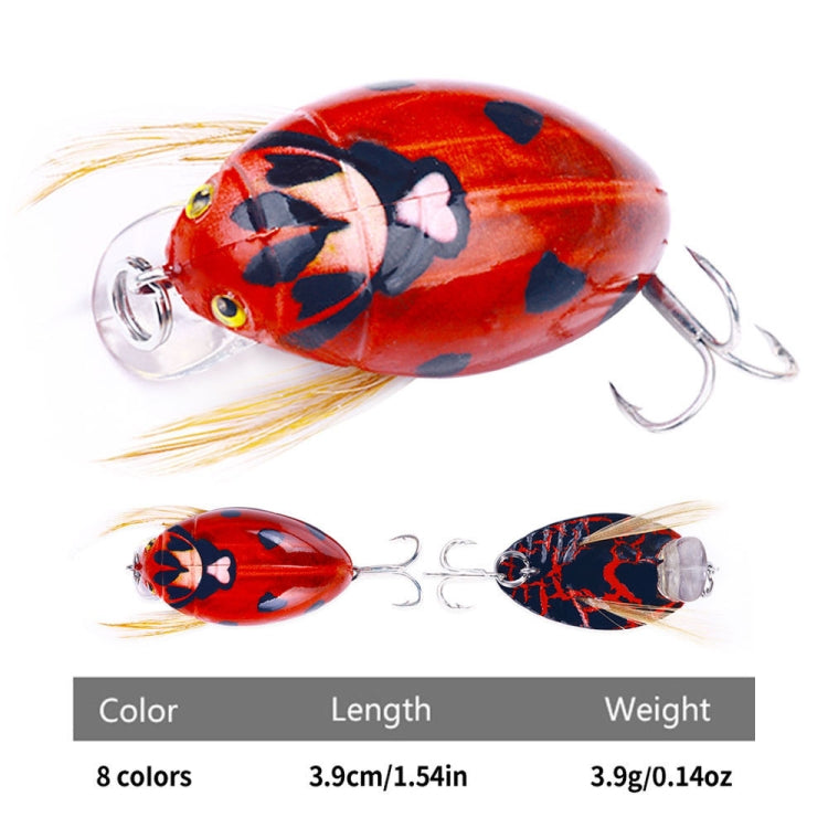 HENGJIA Insect Floating Water Bionic Bait Beetle Water Surface Bass Tap Fake Bait, Color: 8 Colors Boxed by HENGJIA