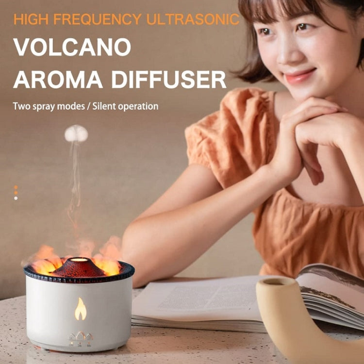 Volcanic Essential Oil Aroma Diffuser Ultrasonic Air Humidifier, Model: Monochrome(EU Plug) by bashfashion