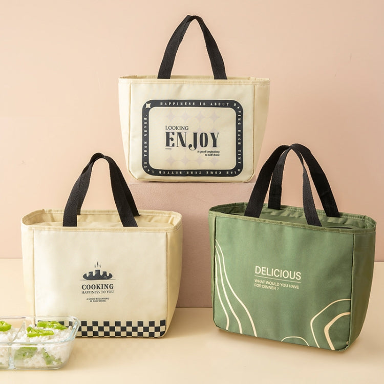 Portable Waterproof Insulation Bag Thickened Aluminum Foil Large Capacity Lunch Bag(Light Luxury Green Line) by bashfashion