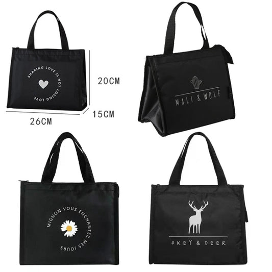 Horizontal Version Thick Waterproof Insulation Bag Oxford Cloth Lunch Bag Tote Bag(Love) by bashfashion