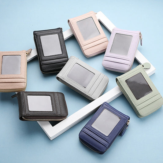 DEABOLAR Large-capacity Multi-slot Short Organ Card Holder PU Leather ID Cover Zipper Coin Purse(Black) by DEABOLAR