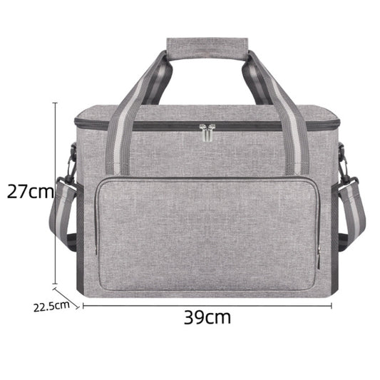 24L Waterproof Oxford Cloth Picnic Bag Outdoor Ice Pack Thickened Portable Insulation Bag(Grey) by bashfashion