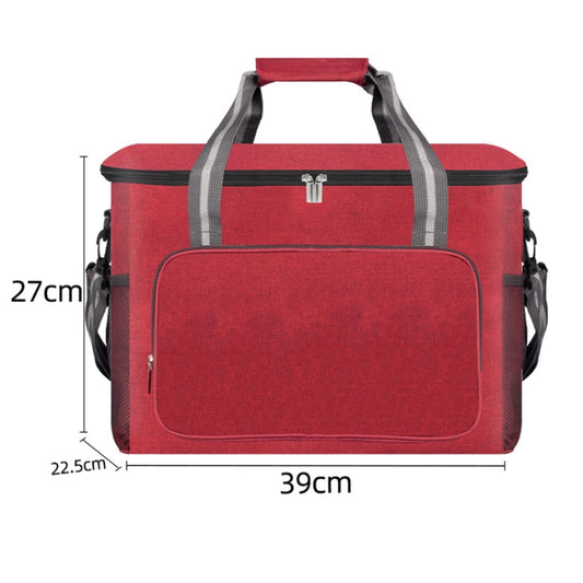 24L Waterproof Oxford Cloth Picnic Bag Outdoor Ice Pack Thickened Portable Insulation Bag(Wine Red) by bashfashion
