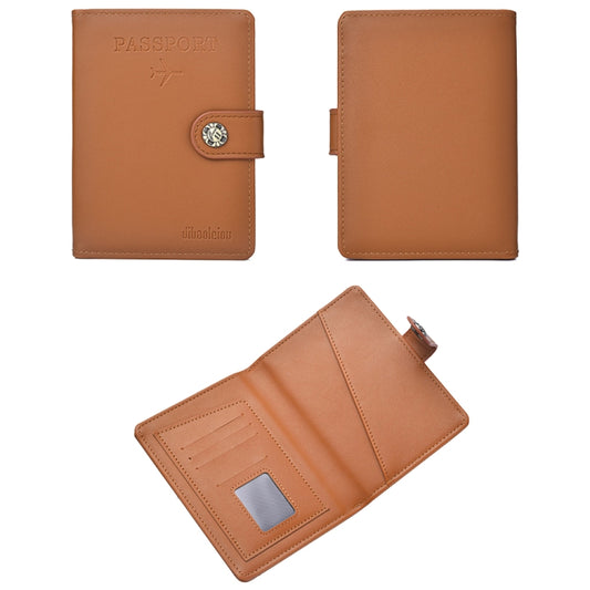 Dibaoleiou Buckle PU Leather ID Card Storage Bag Multifunctional Passport Case(Brown) by DEABOLAR