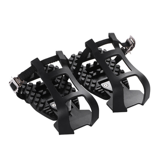 Bicycle Pedal Foot Binding Indoor Exercise Bike Pedal Accessories(Black) by bashfashion