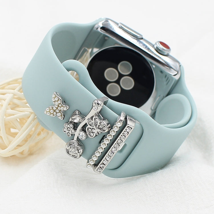 3pcs/Set Smart Watch Silicone Watch Band Decorative Ring Butterfly Buckle Watch Band Decorations(5) by bashfashion