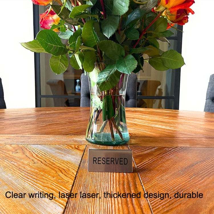 Stainless Steel Hotel Table Countertop Card Reservation Card (Gold) by bashfashion