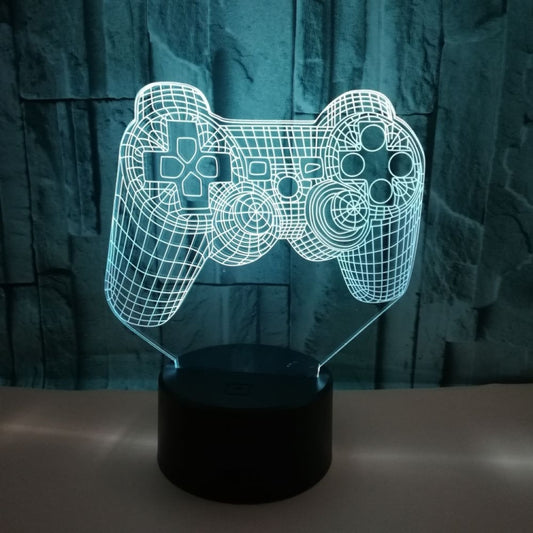 3D Game Handle Three-dimensional Colorful LED Lights, Style: Touch Black Base+Remote Control by bashfashion