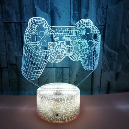 3D Game Handle Three-dimensional Colorful LED Lights, Style: Touch Crack Base+Remote Control by bashfashion