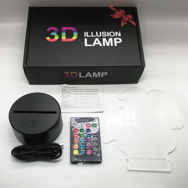 3D Game Handle Three-dimensional Colorful LED Lights, Style: Touch Black Base+Remote Control by bashfashion