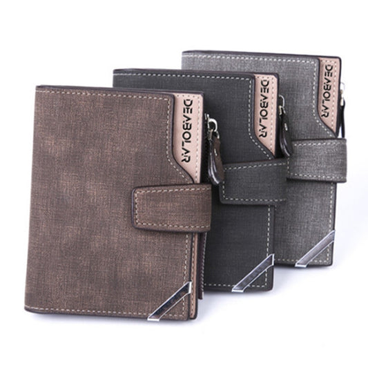 DEABOLAR Casual Retro Canvas Pattern Multifunctional Medium Long Wallet(Light Grey) by DEABOLAR