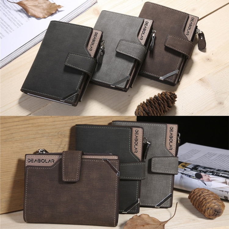 DEABOLAR Casual Retro Canvas Pattern Multifunctional Medium Long Wallet(Black) by DEABOLAR