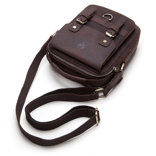 HUMERPAUL Men Shoulder Bag Retro Leather Crossbody Bag(Brown) by HUMERPAUL