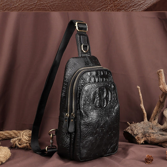 HUMERPAUL Men Shoulder Bag Leather Crossbody Bag(Black) by HUMERPAUL