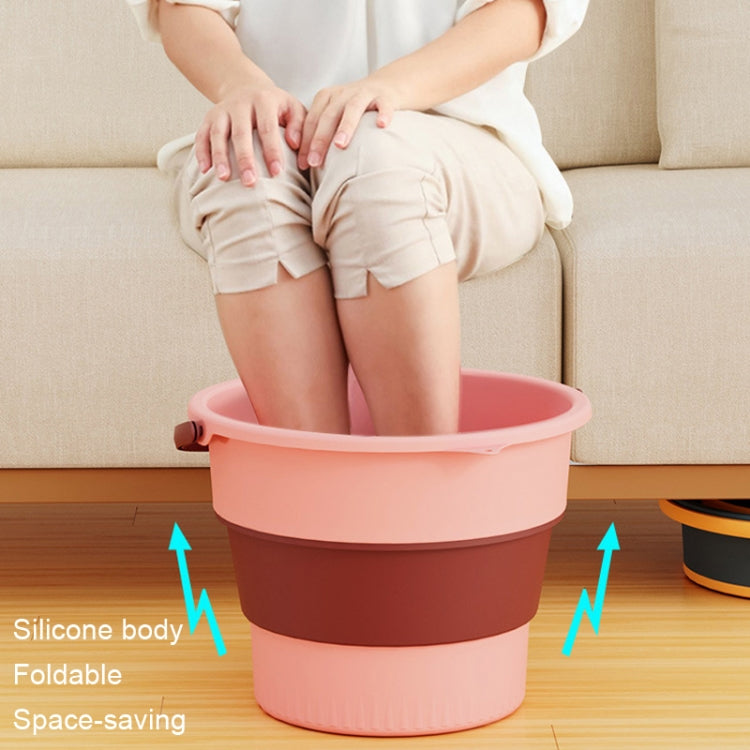 Large 17L Folding Thickened Portable Plastic Bucket Outdoor Fishing Barrel Car Travel Wash Barrel(Light Pink) by bashfashion