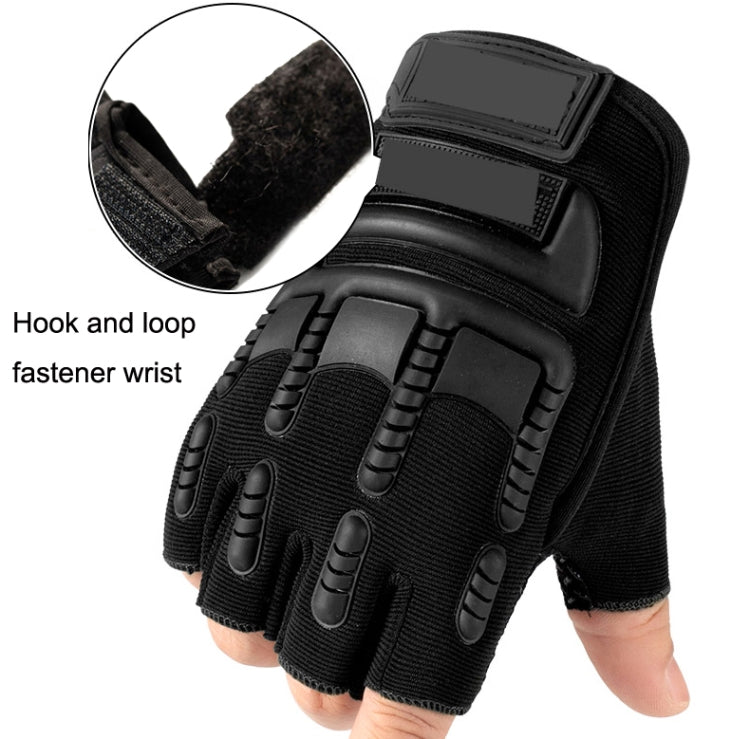 Free Code Outdoor Sports Non-slip Silicone Protective Half-finger Gloves(Black) by bashfashion