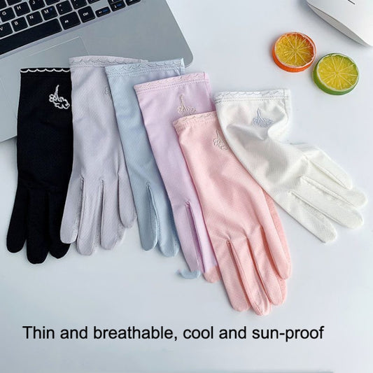 Free Code Summer Sunscreen Anti-ultraviolet Ice Silk Thin Gloves(Pink) by bashfashion
