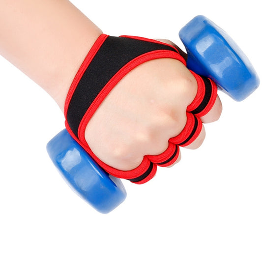 L Weightlifting Dumbbell Horizontal Bar Anti-cocoon Anti-slip Wrist Fitness Gloves(Red) by bashfashion