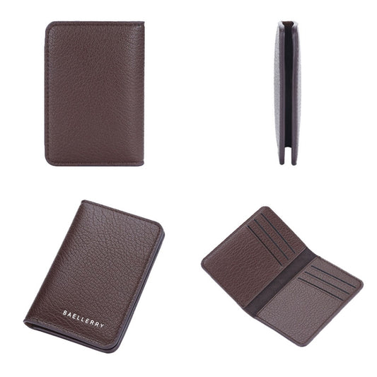Baellerry Thin and Light Multi-card Card Bag Litchi Pattern Soft Leather Card Holder(Coffee) by Baellerry