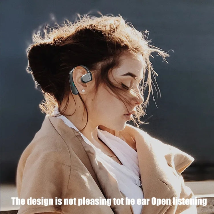 T50 Bluetooth 5.3 Wireless Headphone Single Ear Digital Display Stereo Earbuds Color Boxed(Black) by bashfashion