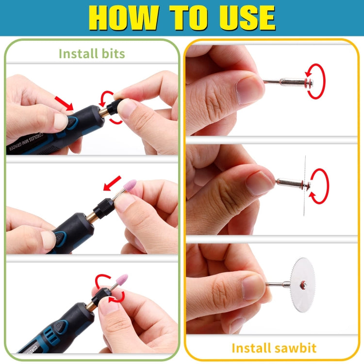 55-in-1 Rechargable Mini Electric Grinder Kit 3-speed Adjustable Miniature Electric Drill Manicure Tool by bashfashion