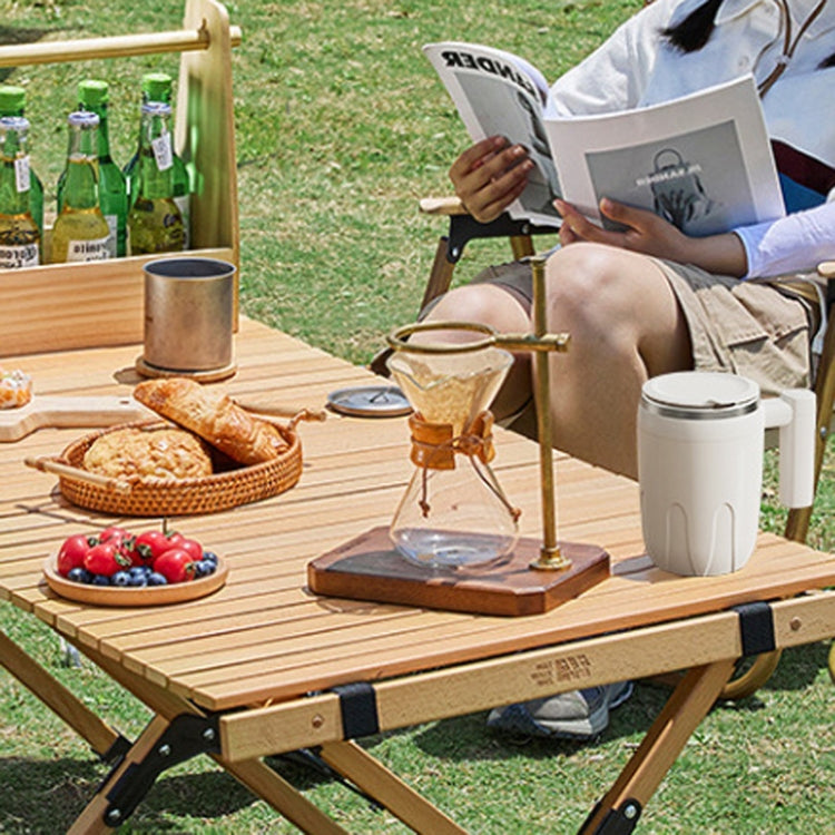 Automatic Stainless Steel Stirring Cup Portable Coffee Mug Magnetic Mug(White) by bashfashion